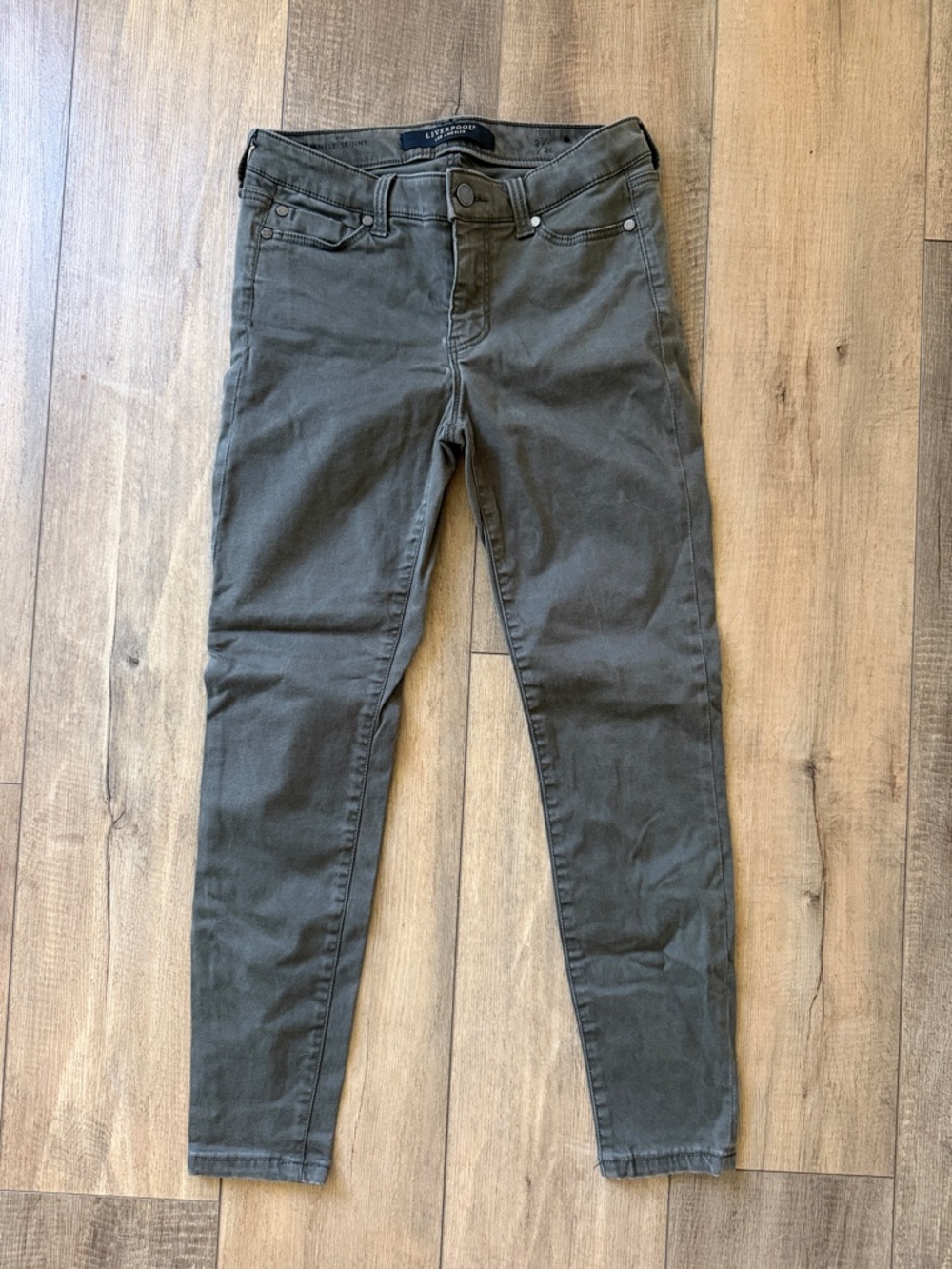 Liverpool Olive Green Women's Ankle Skinny Jeans - Petite 2/26